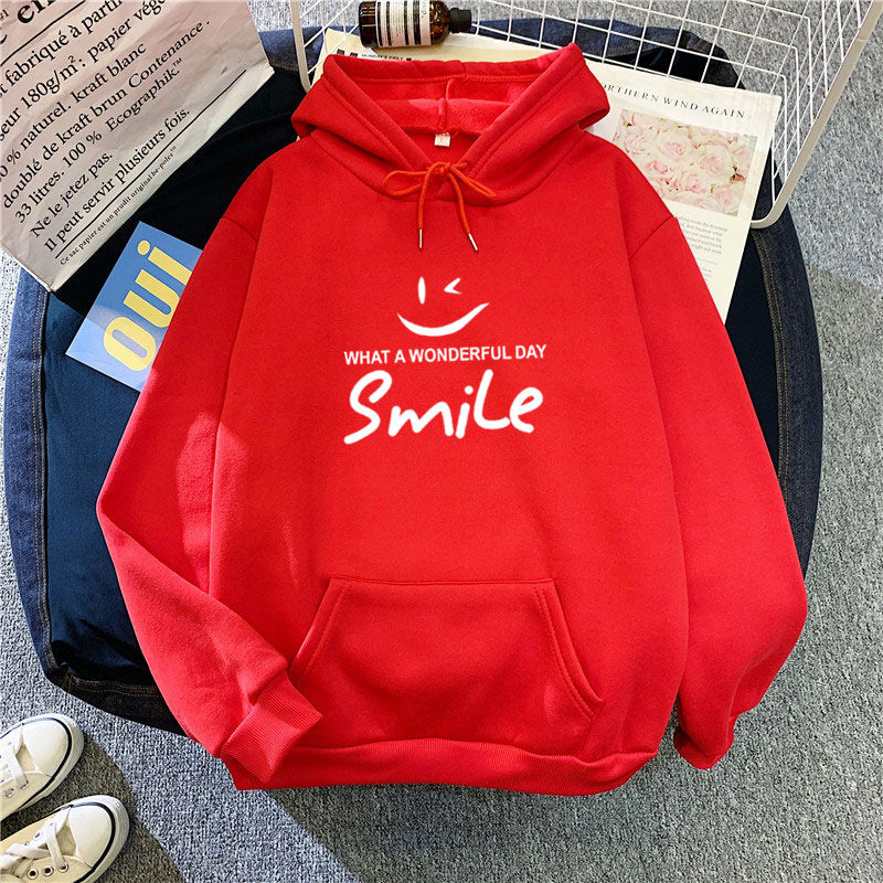Women's hoodie with cheerful smile print Lisslune