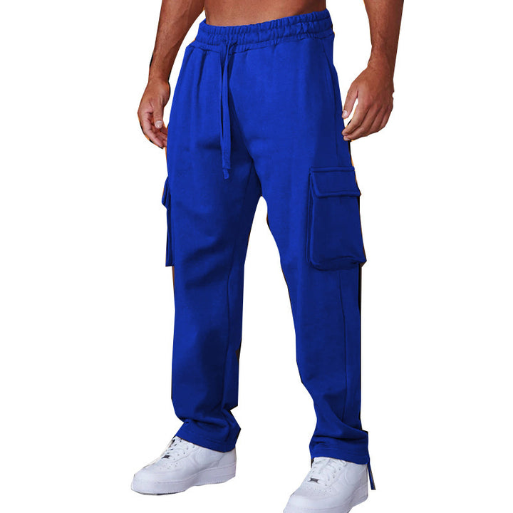 Men's casual cargo jogging pants with elastic waistband and practical side pockets Lisslune