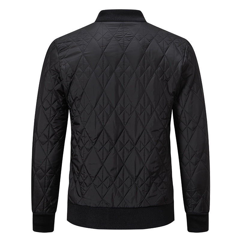 Men's quilted leisure jacket with fashionable design and high collar Lisslune