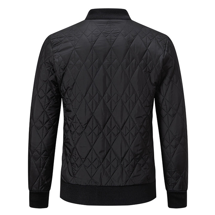Men's quilted leisure jacket with fashionable design and high collar Lisslune