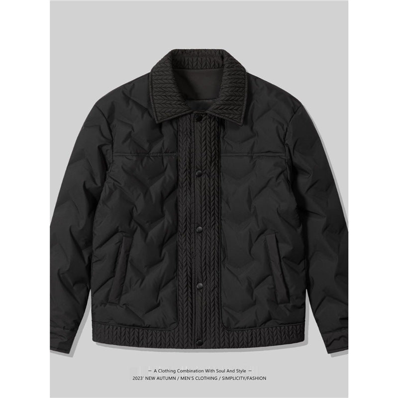 Men's Quilted Leisure Jacket with Innovative Collar Lisslune
