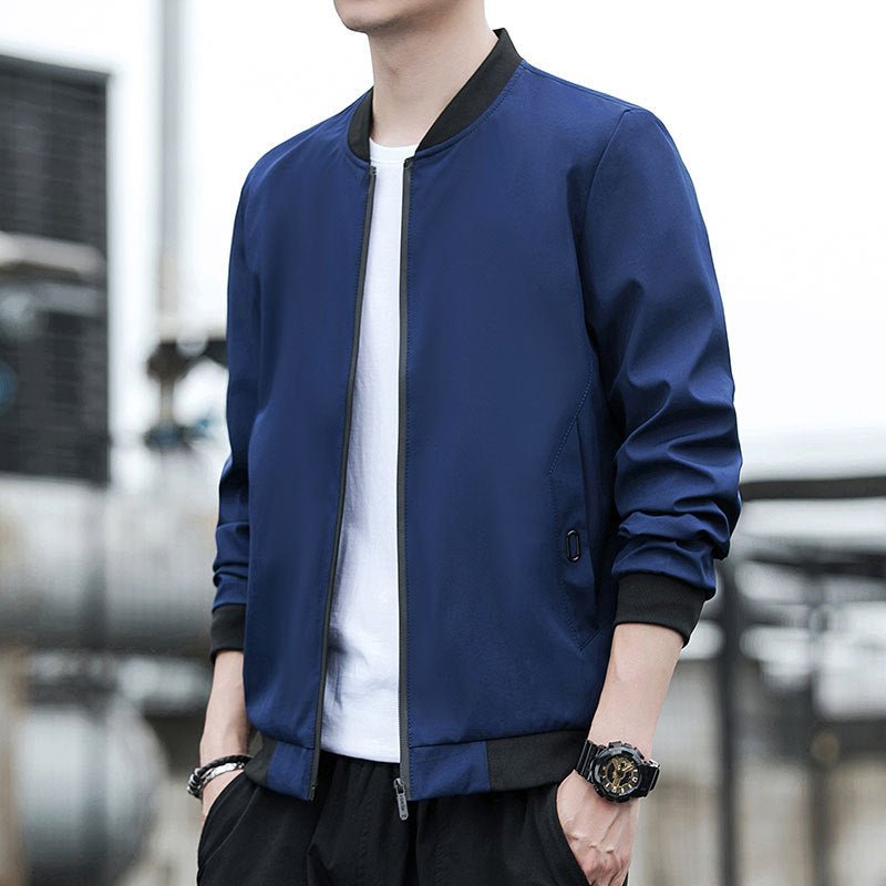 Men's stylish bomber jacket with elastic cuffs and practical zipper Lisslune