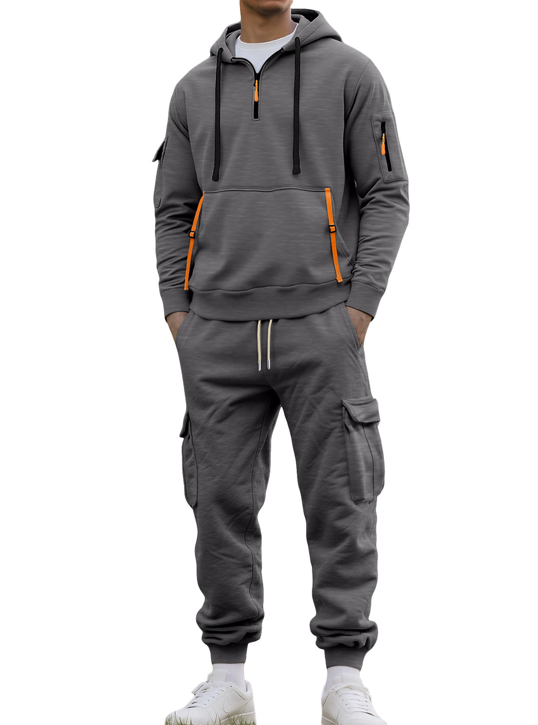 Men's Functional Sports Set with Hood and Practical Pockets Lisslune