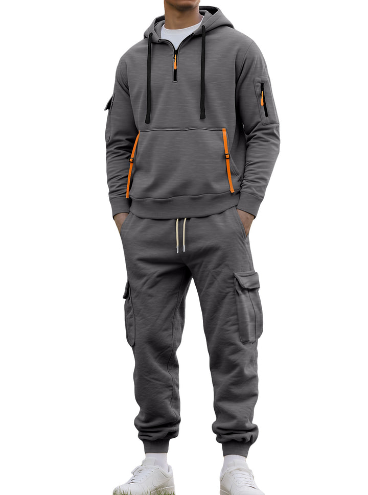 Men's Functional Sports Set with Hood and Practical Pockets Lisslune