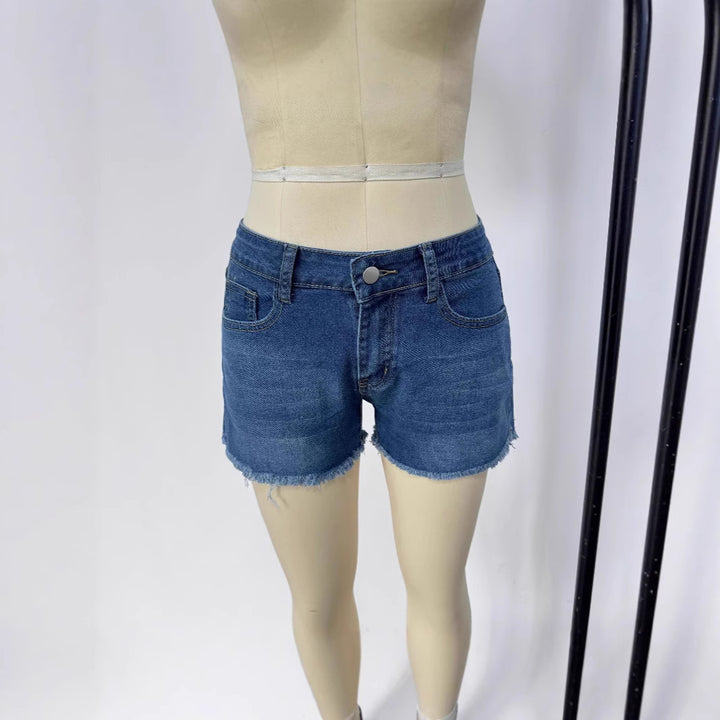 Women's Frayed Denim Shorts in Vintage Style with Modern Fit Lisslune