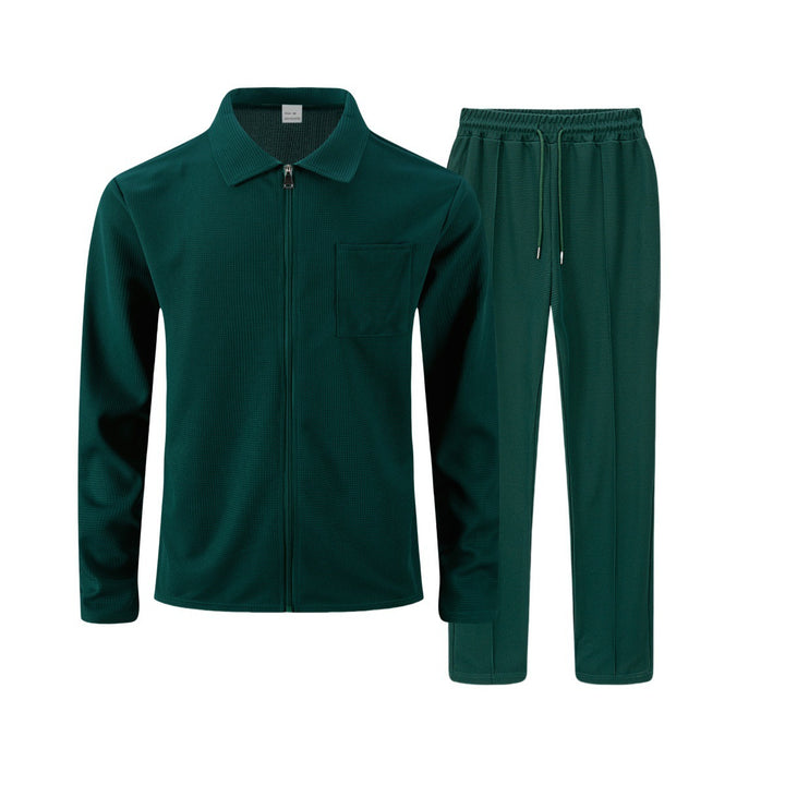 Men's sporty leisure set with zipper and practical pockets Lisslune