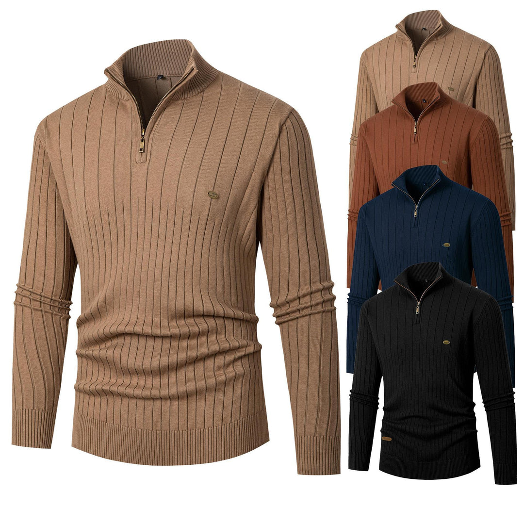 Men's sweater with stand-up collar and fine knit Lisslune