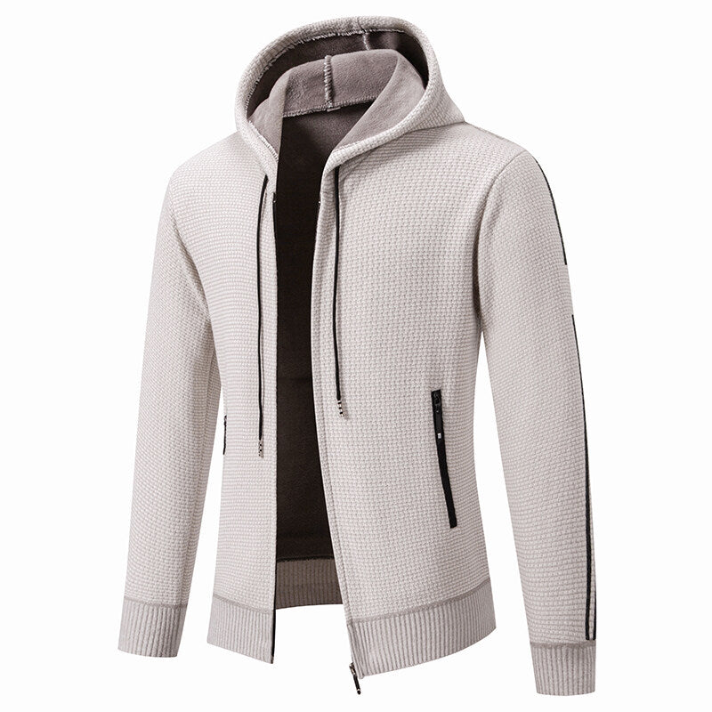 Men's sporty hooded jacket with innovative material mix Lisslune