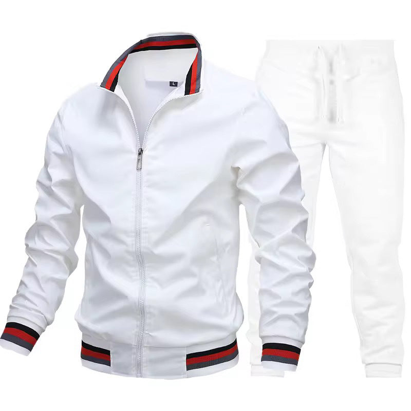 Men's Sporty Leisure Suit with Innovative Cut and Elastic Cuffs Lisslune