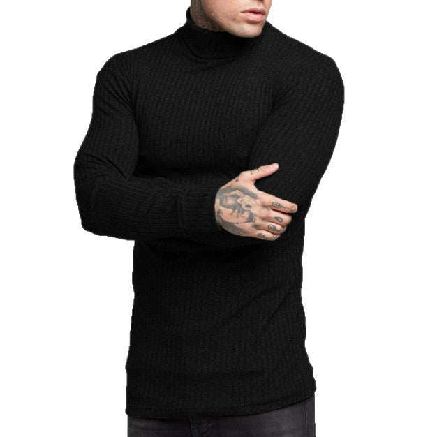 Men's fashionable long sleeve shirt with roll neck Skorter