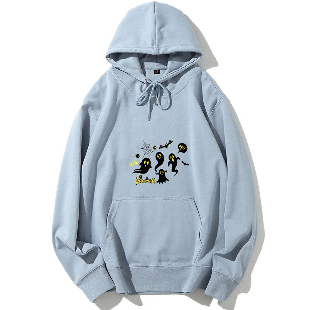 Women's Hooded Sweatshirt with Festive Halloween Motif Lisslune