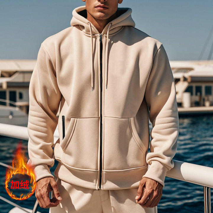 Men's sporty hoodie with full zip and practical pockets Lisslune