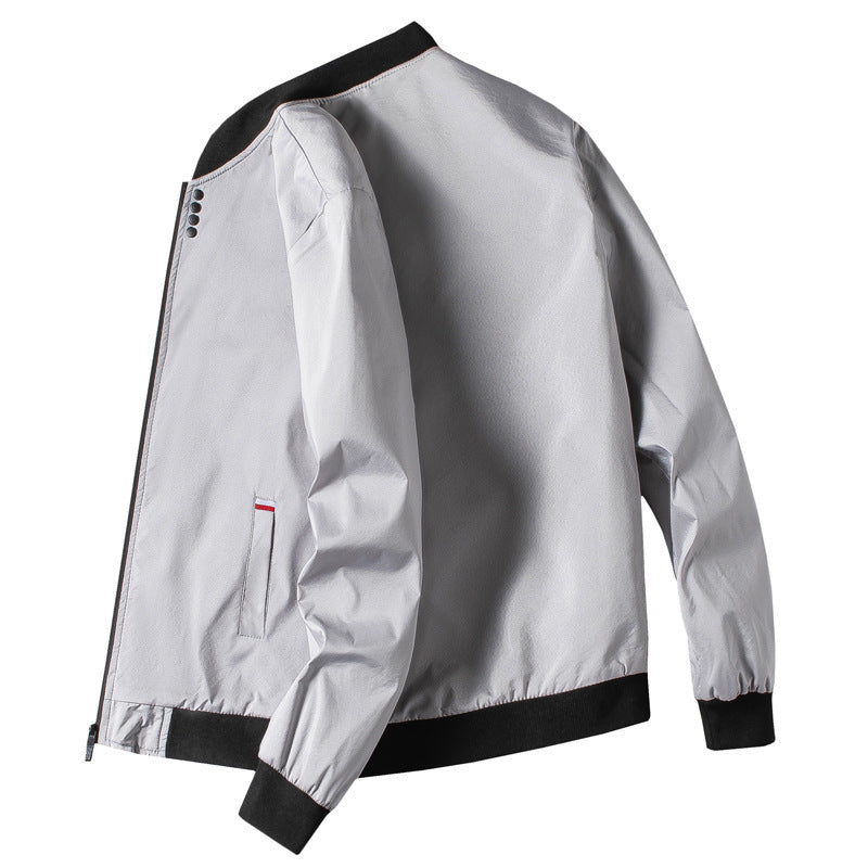 Men's fashionable leisure jacket with high collar and side zipper Lisslune