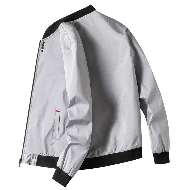 Men's fashionable leisure jacket with high collar and side zipper Lisslune