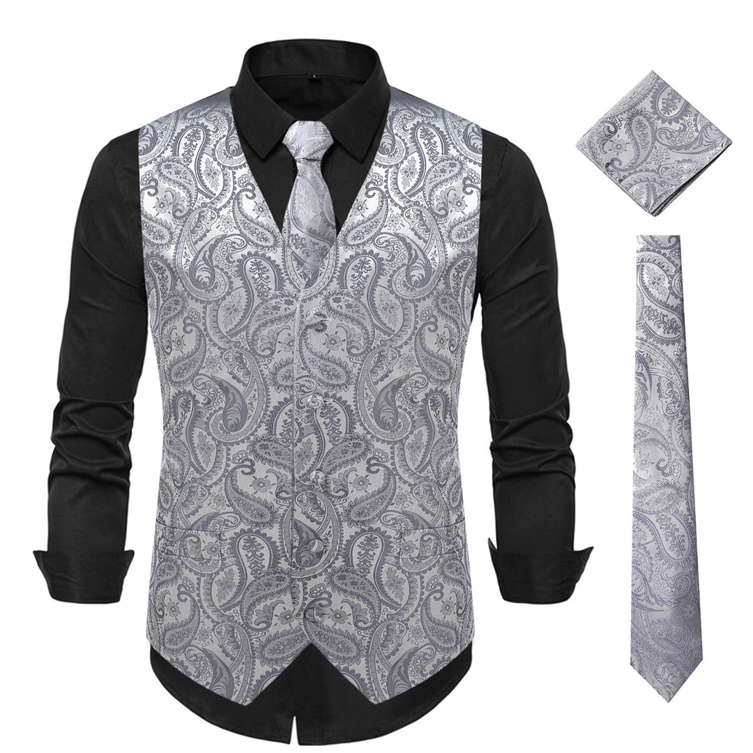 Men's Elegant Vest with Floral Pattern Lisslune