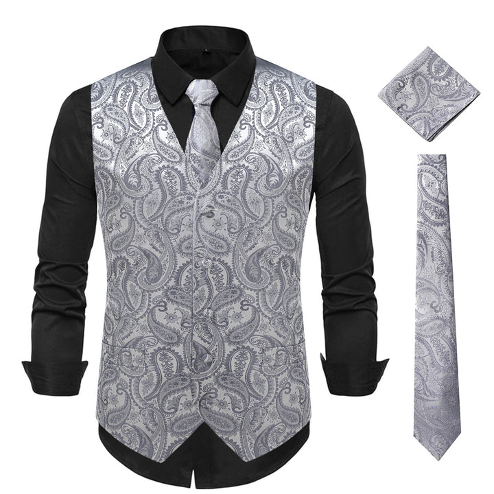 Men's Elegant Vest with Floral Pattern Lisslune