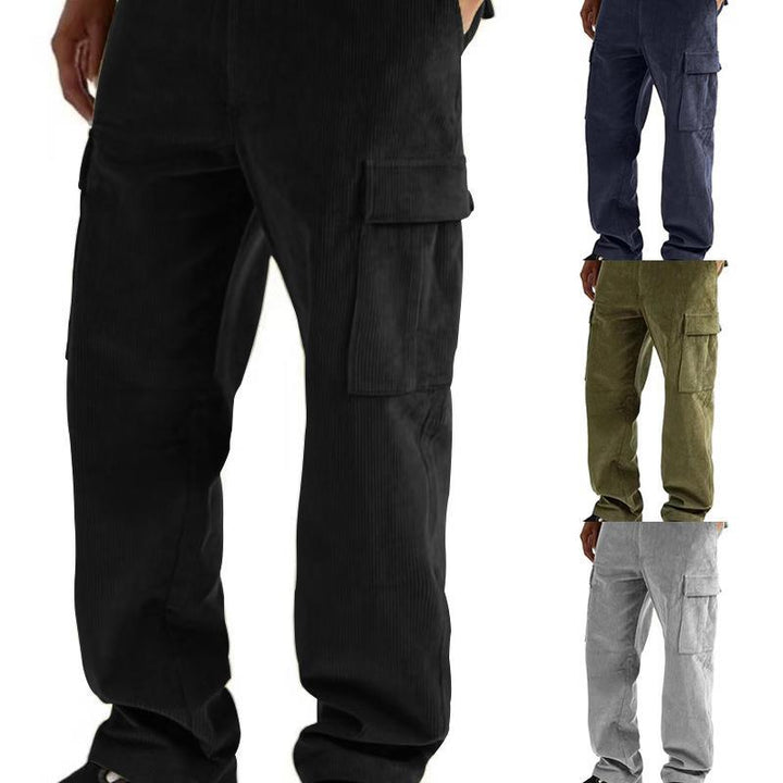 Men's cargo pants with elastic waistband and practical side pockets Lisslune