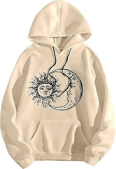 Women's hoodie with artistic sun-moon motif Lisslune