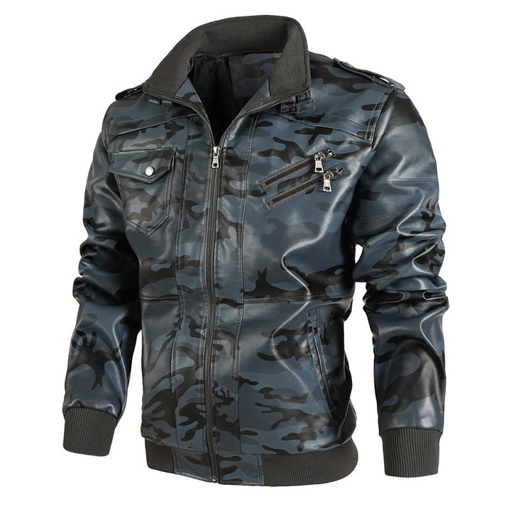 Men's camouflage leisure jacket with stylish zippered pockets Lisslune