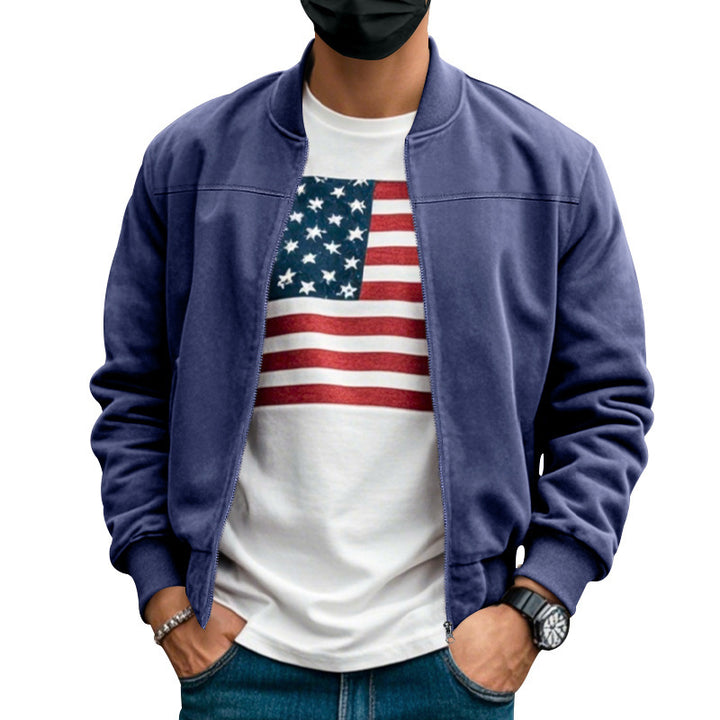 Men's casual bomber jacket with breathable lining and side zip pockets Lisslune