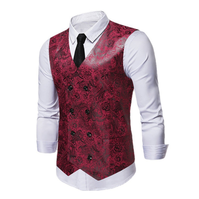 Men's elegant double-button sequined vest Lisslune
