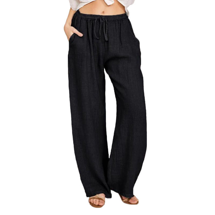 Damen bequeme Leinenhose Lisslune