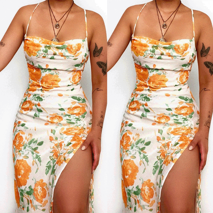 Women's Flower Pattern Maxi Dress Lune London