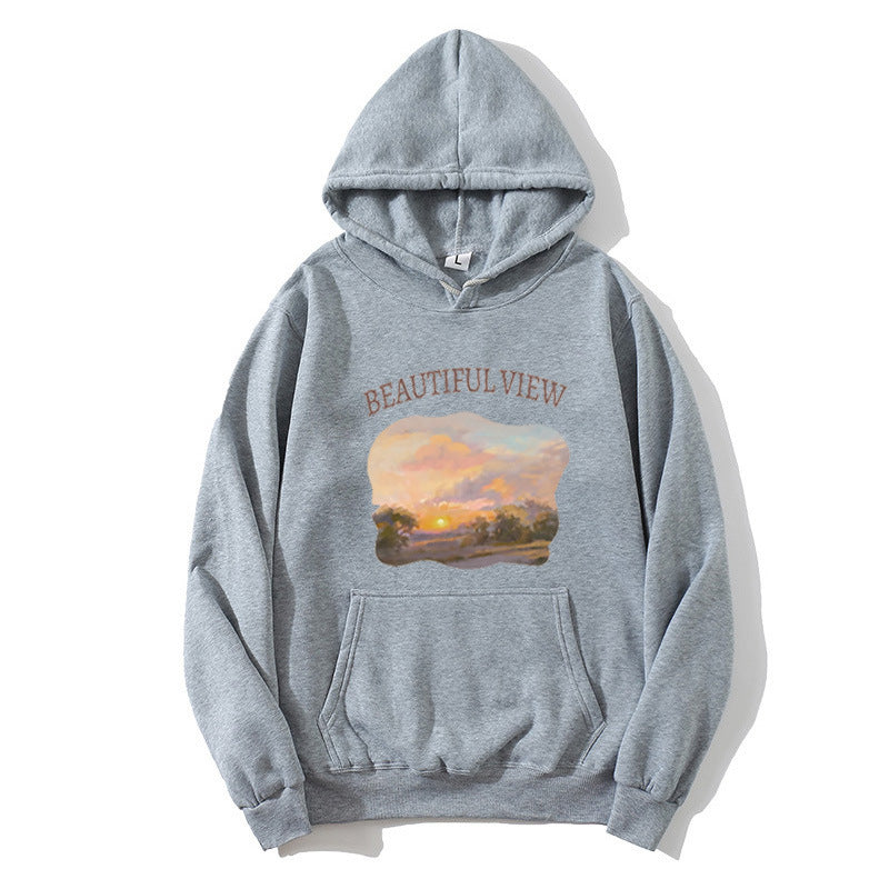 Women’s hooded sweatshirt with artistic landscape design Lisslune