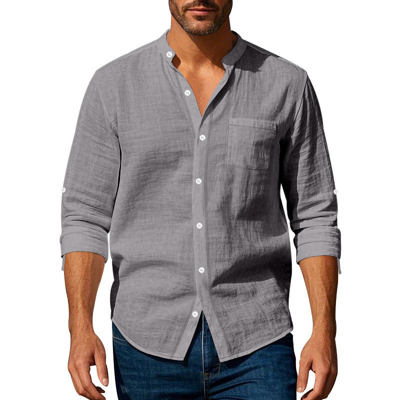 Men's Lightweight Long Sleeve Shirt made of breathable cotton in a casual design Lisslune