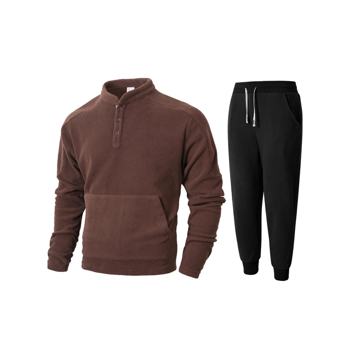 Men's fleece sweatshirt with high collar and practical side pockets Lisslune