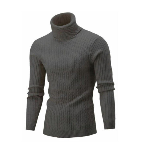Men's Cozy Cable Knit Turtleneck Sweater Lisslune