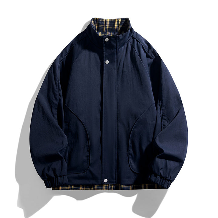 Men's casual transitional jacket with high collar and practical zip pockets Lisslune