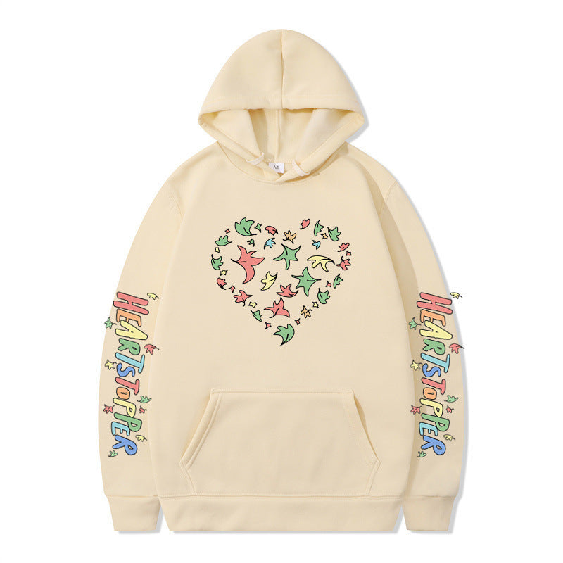 Women's hoodie with creative heart and leaf design Lisslune