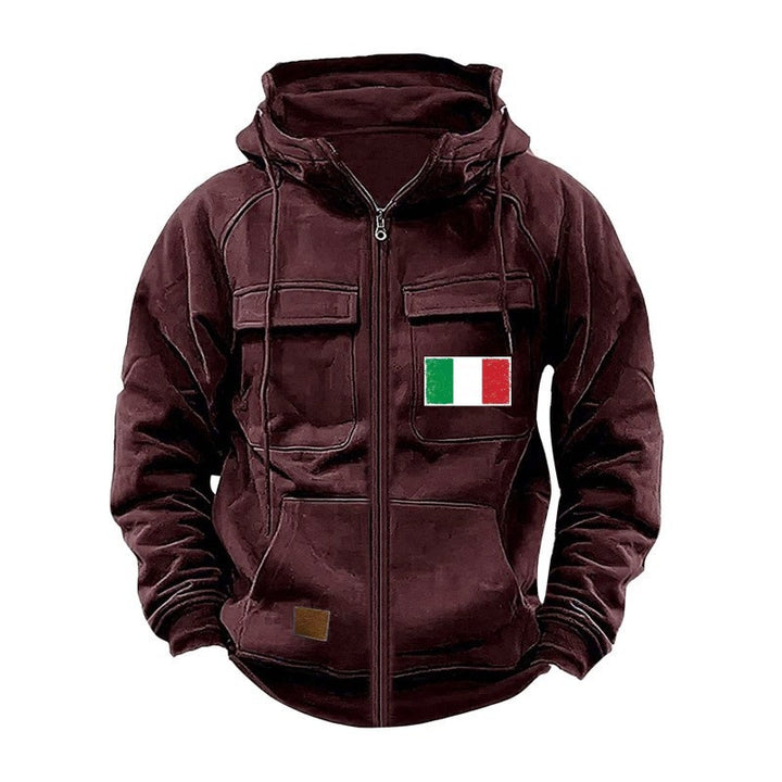Men's stylish hoodie jacket with practical pockets and adjustable collar Lisslune