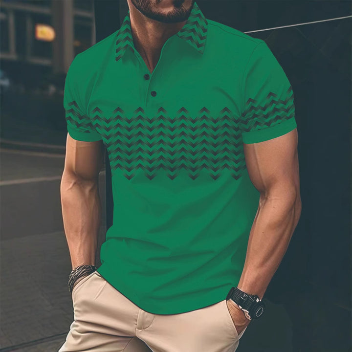 Men's polo shirt with modern patterned details Lisslune