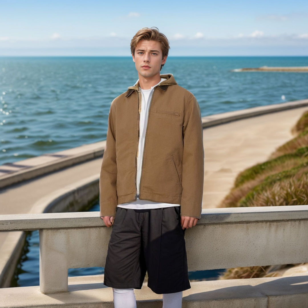 Men's modern casual jacket with textured design Lisslune