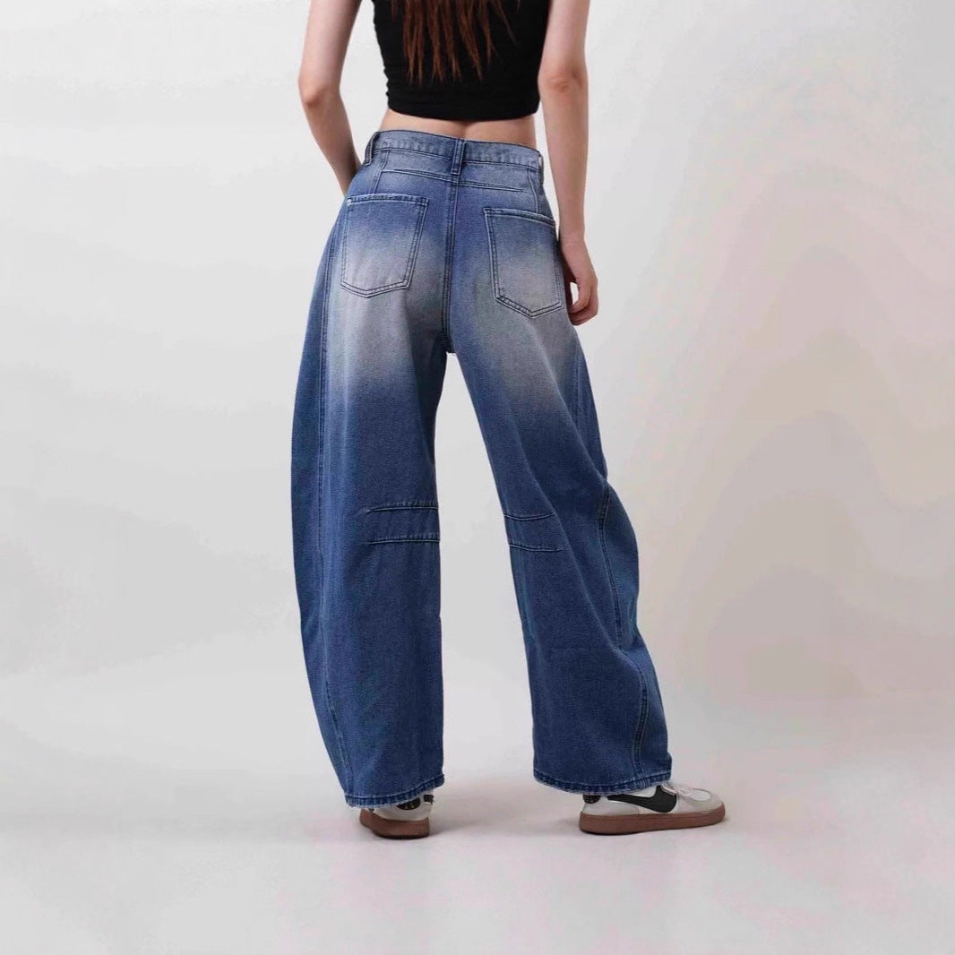 Damen weit geschnittene Destroyed Jeans Lisslune
