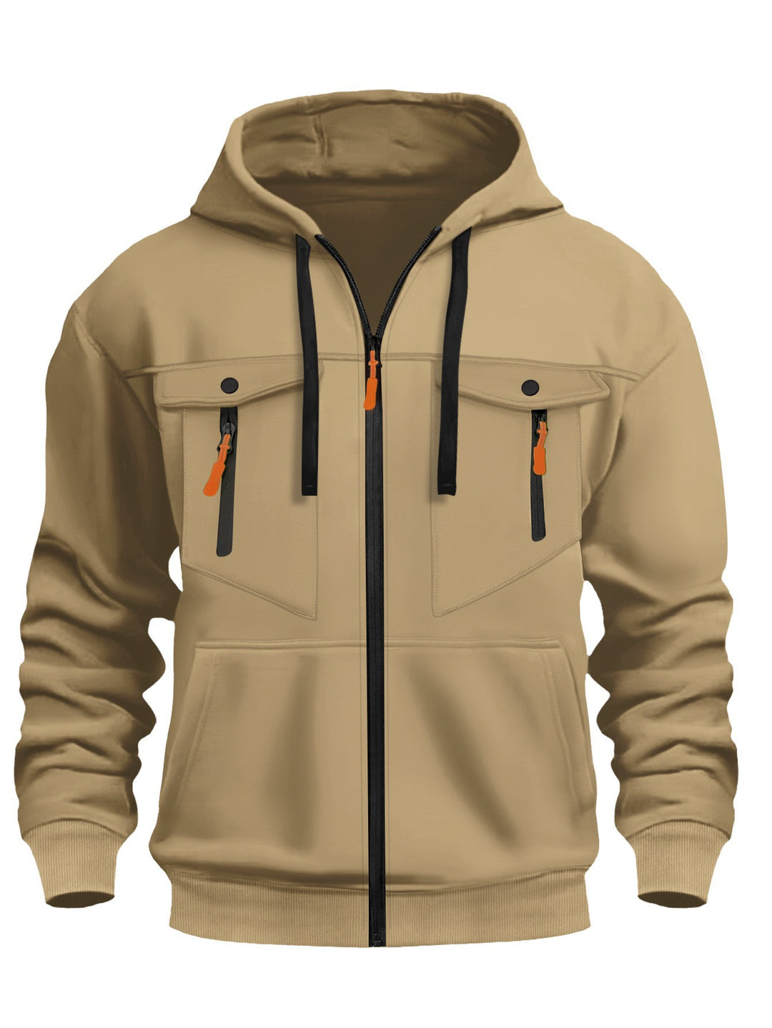 Men's Functional Hoodie Jacket with Practical Zipper Pockets Lisslune