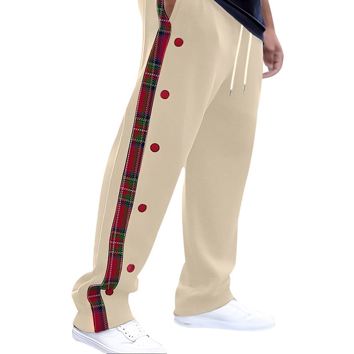 Men's casual cargo pants with snap buttons and trendy pattern Lisslune
