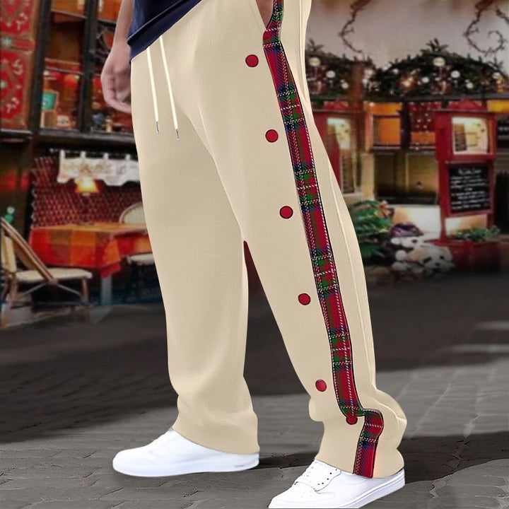 Men's comfortable leisure pants with fashionable button design Lisslune