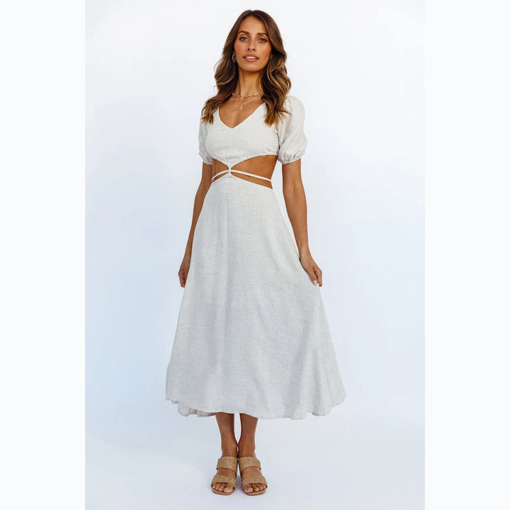 Women's maxi dress with creative cut-outs Lune London