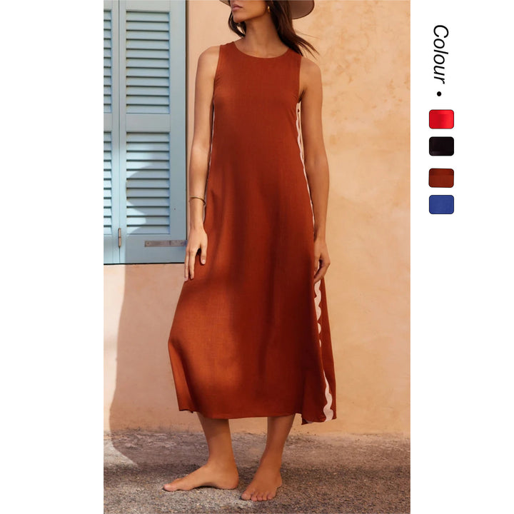 Ladies maxi dress with elegant cut and decorative details Lune London