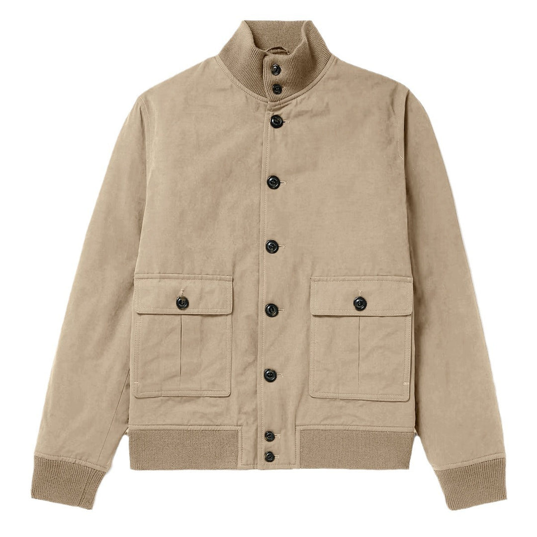 Men's elegant suede jacket with practical collar and patch pockets Lisslune