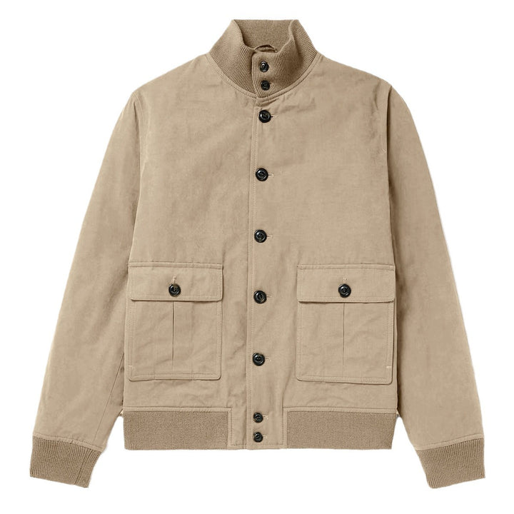 Men's elegant suede jacket with practical collar and patch pockets Lisslune