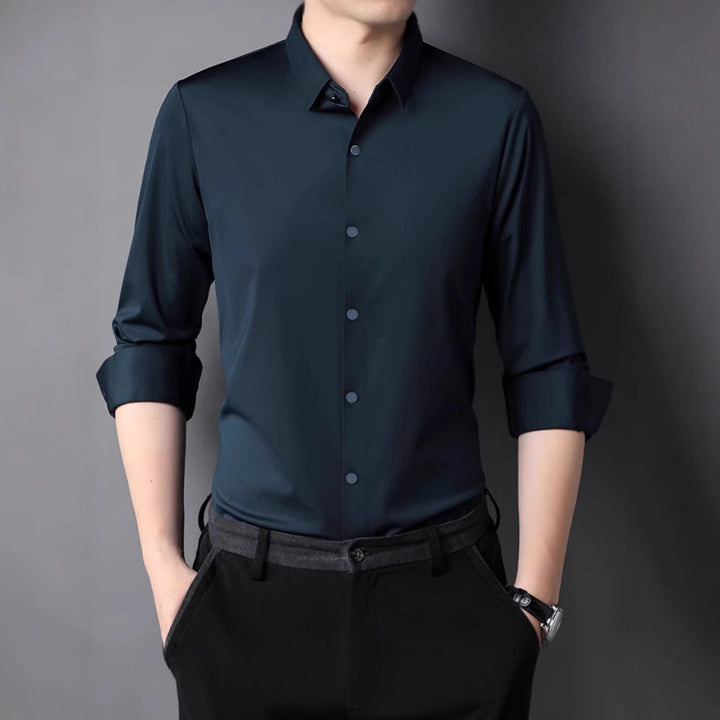 Men's elegant short sleeve shirt with fine shine Lisslune