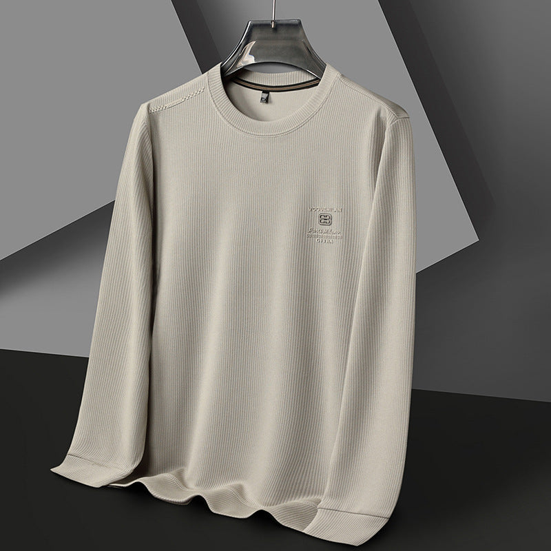 Men's Stylish Long Sleeve Sweater with Structured Rib Design Lisslune