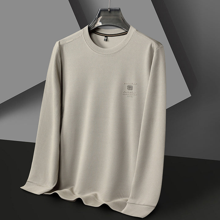Men's Stylish Long Sleeve Sweater with Structured Rib Design Lisslune