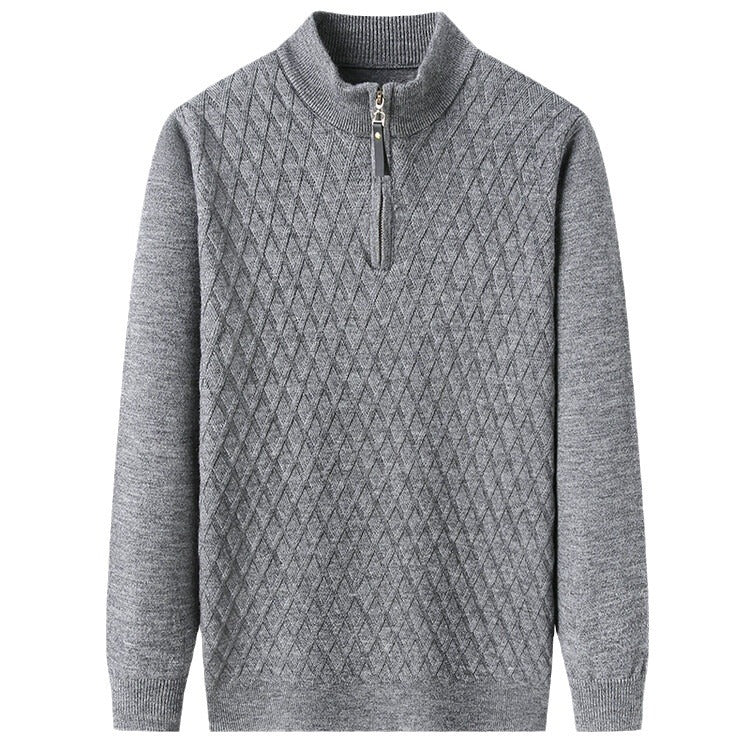 Men's knitted sweater with stand-up collar and zipper Lisslune
