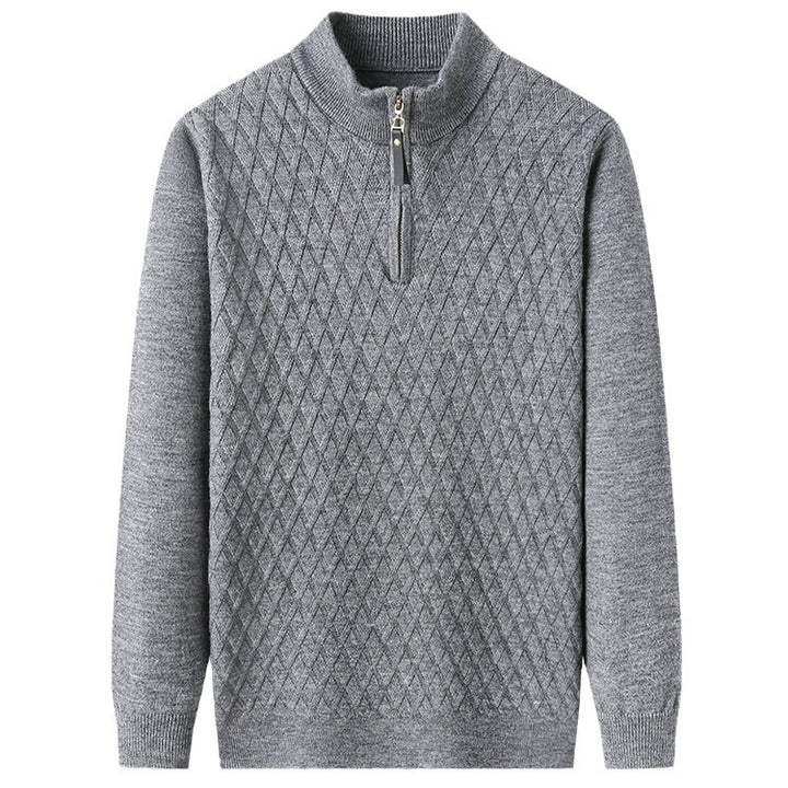 Men's knitted sweater with stand-up collar and zipper Lisslune