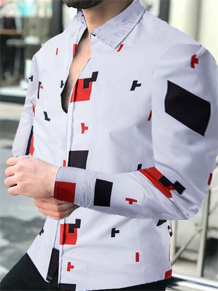 Men's shirt with modern geometric pattern Lisslune
